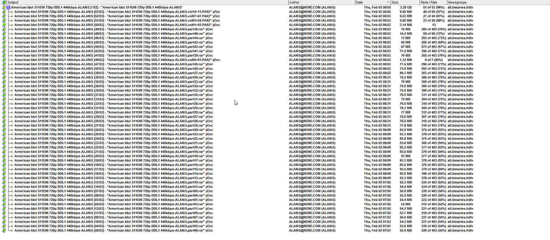 Usenet Explorer's Search Service - Incomplete Parts